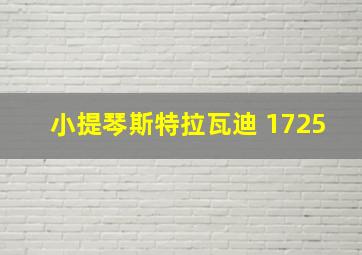 小提琴斯特拉瓦迪 1725